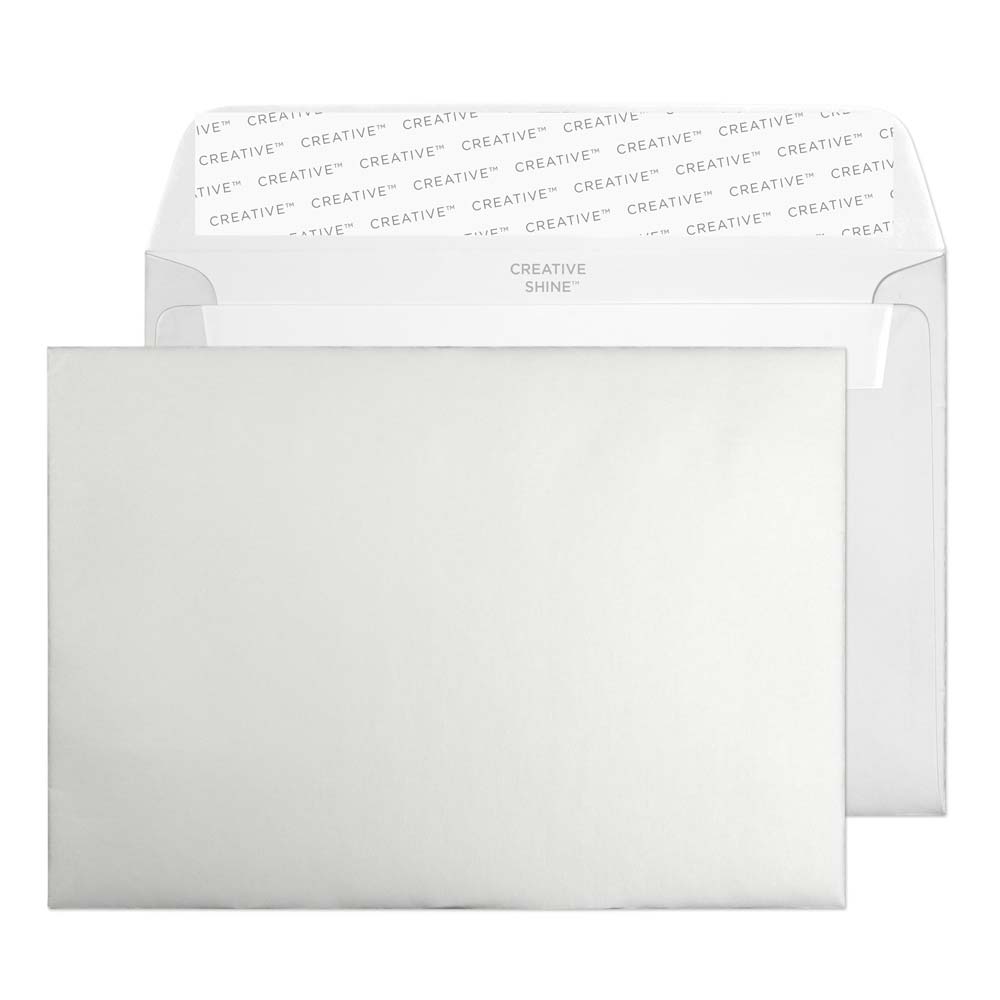 Blake Shine Metallic Silver Peel&Seal Wallet 114x162mm 130gsm Pack 25 Code 15112