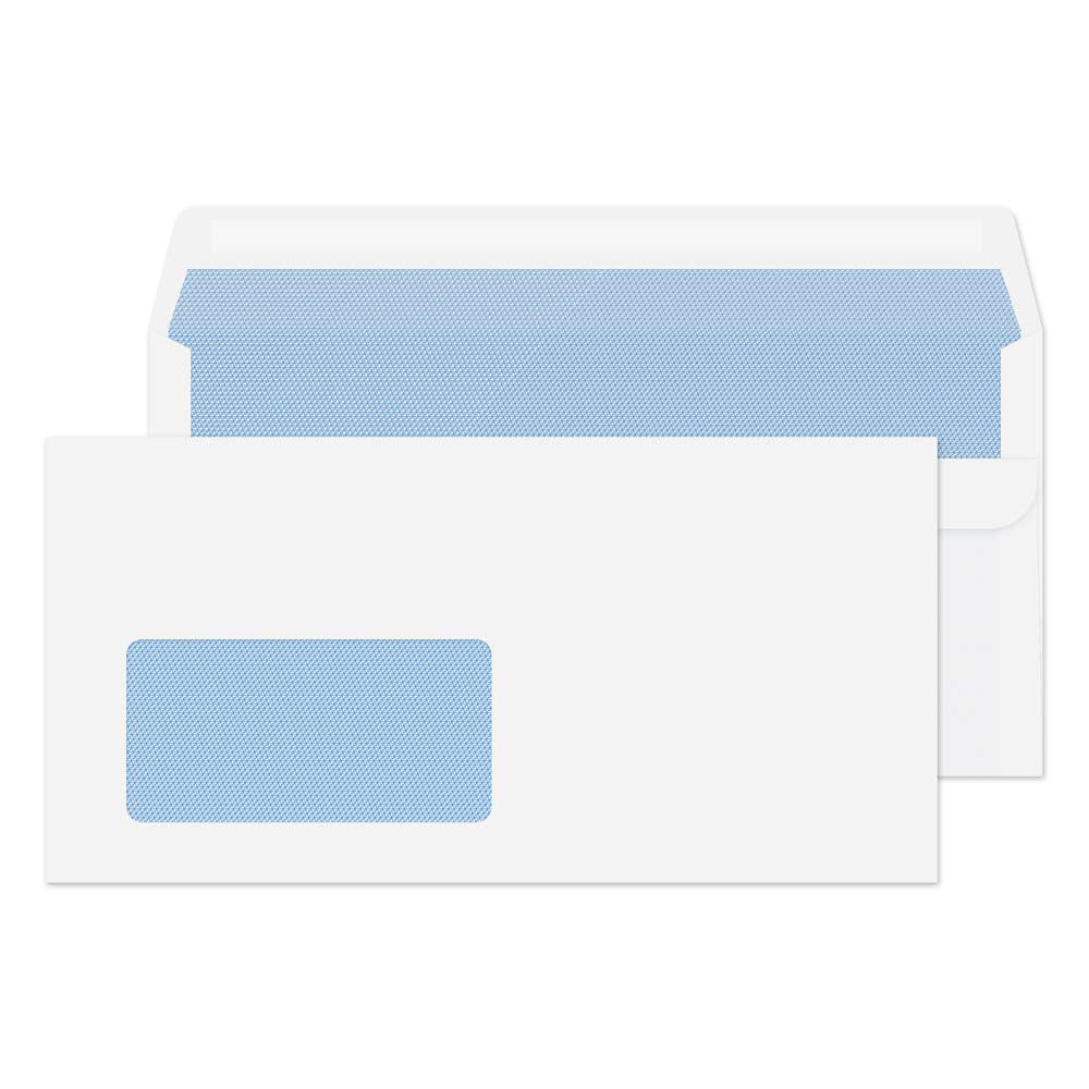 Blake Everyday White Window Self Seal Wallet 110x220mm 80gsm 10 Packs of 100 Code 12774/100 PR