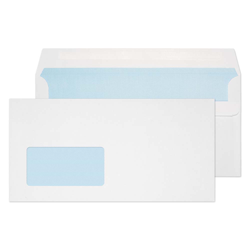 Blake Everyday White Window Self Seal Wallet 121x235mm 90gsm Pack 1000 Code 16884