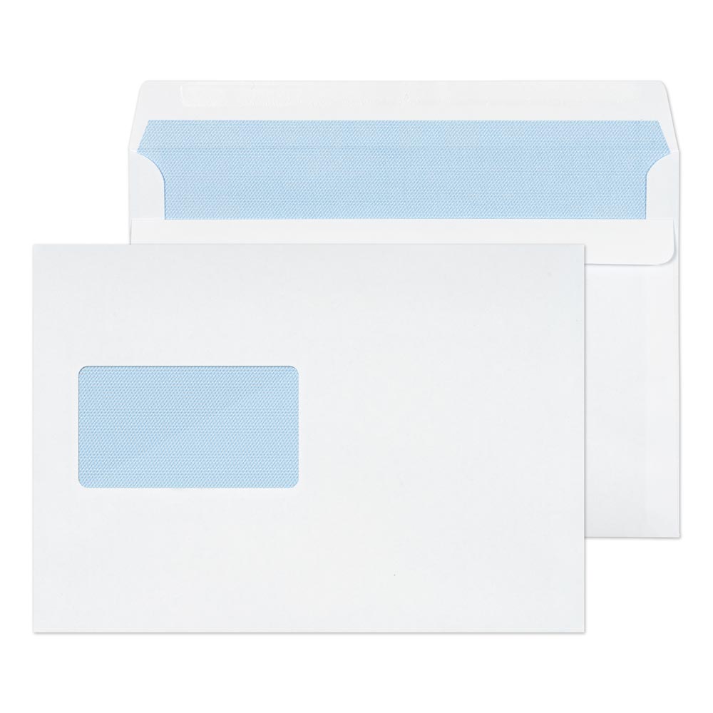 Blake Everyday White Window Self Seal Wallet Mailing Wallet 162x229mm 90gsm Pack 500 Code 1702CBC