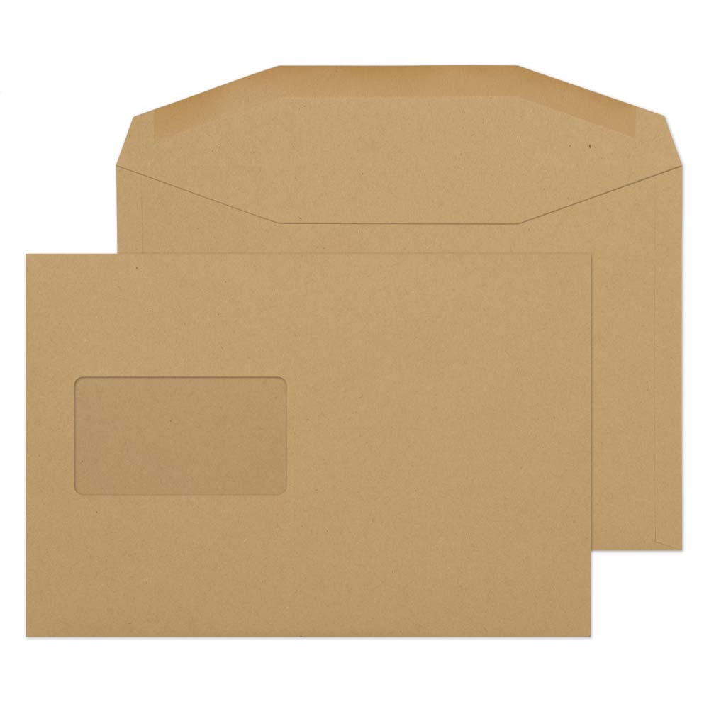 Blake Everyday Manilla Window Gummed Mailer 162x229mm 80gsm Pack 500 Code 1802CBC