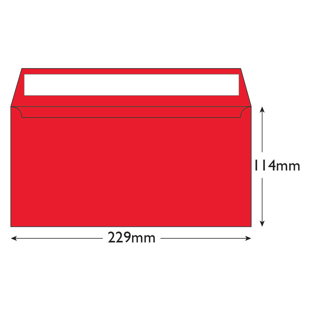 Blake Colour Pillarbox Red Peel&Seal Wallet 114x229mm 120gsm 10 Packs of 50 Code SP 206/50
