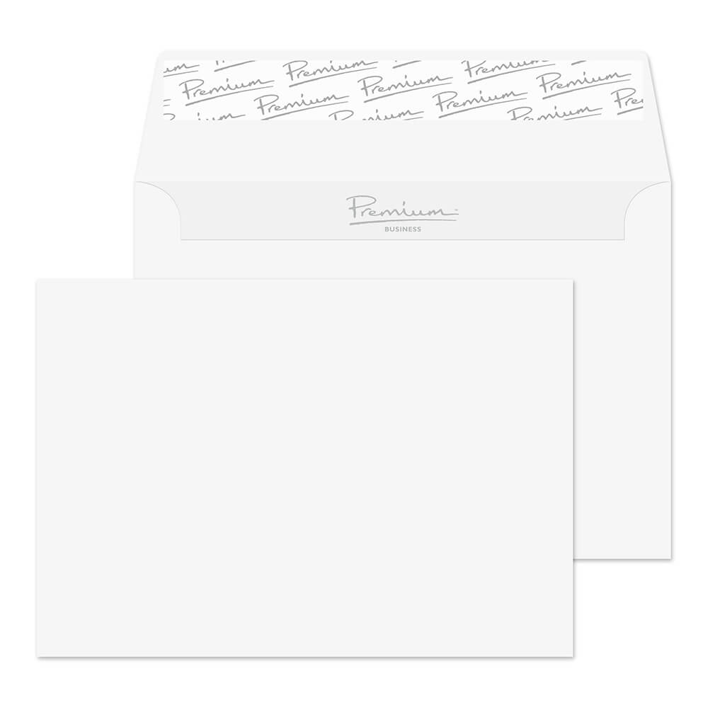 Premium Business Ice White Wove Peel&Seal Wallet 114x162mm 120gsm Pack 50 Code 21155