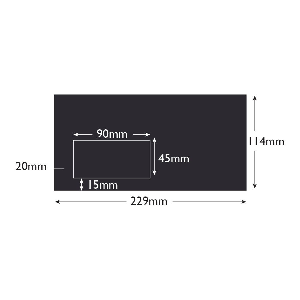 Blake Colour Jet Black Window Peel&Seal Wallet 114x229mm 120gsm Pack 500 Code 214W