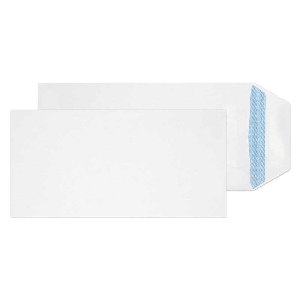 Blake Everyday White Self Seal Pocket 220x110mm 90gsm Pack 1000 Code 23788