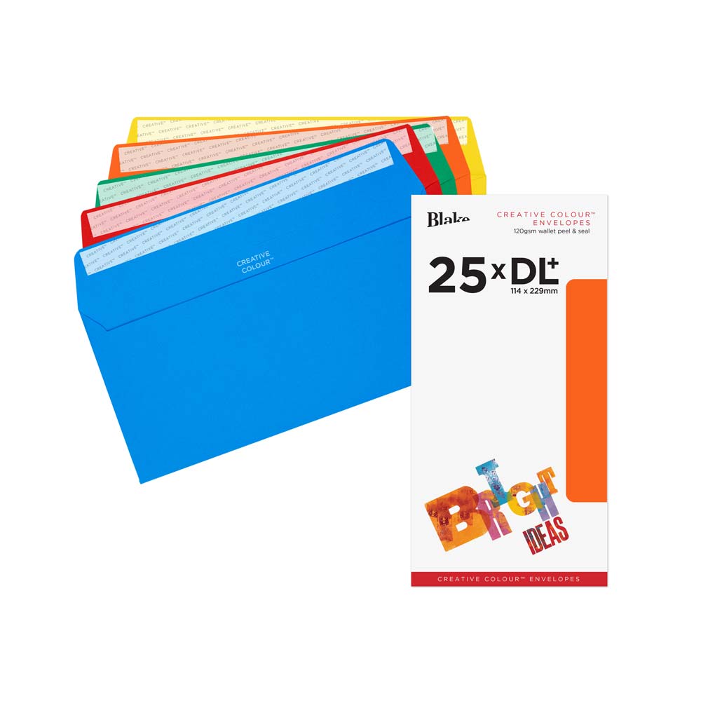 Blake Colour Assorted Peel&Seal Wallet 114x229mm 120gsm Pack 25 Code 25123