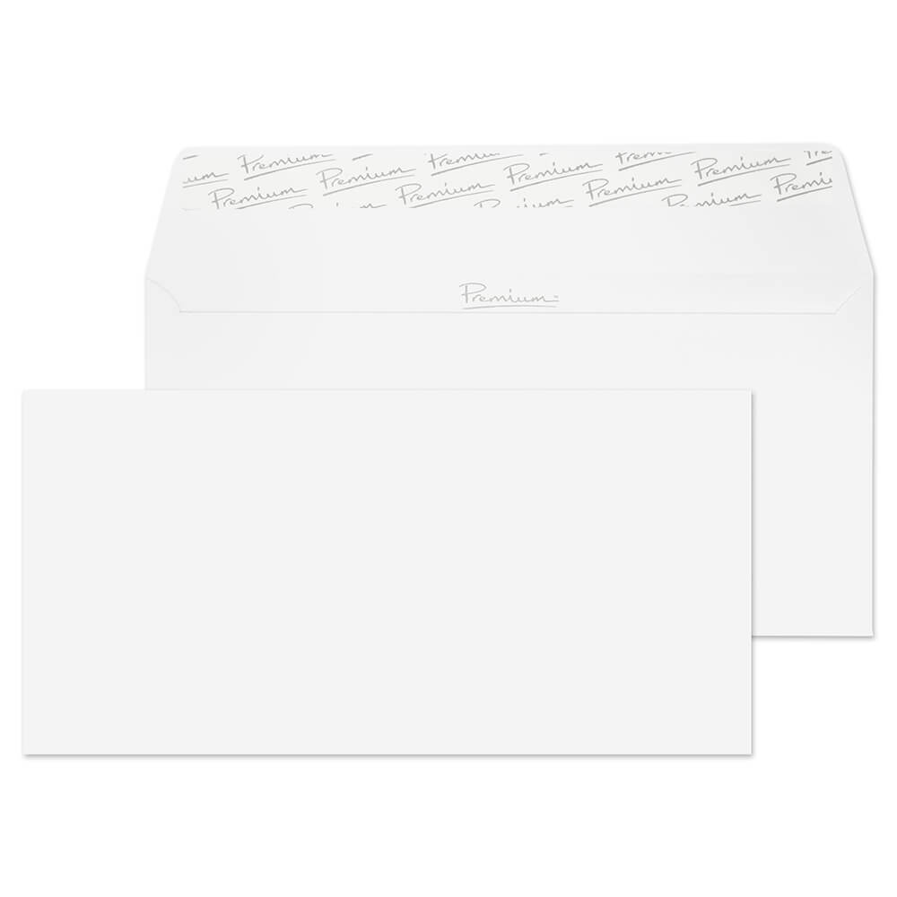 Premium Business Ice White Wove Peel&Seal Wallet 110x220mm 120gsm Pack 25 Code 31254