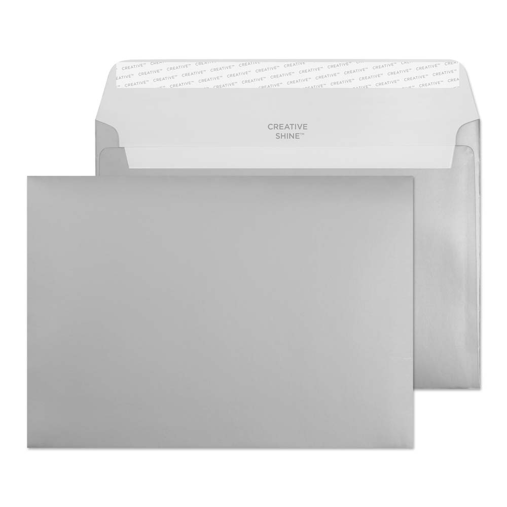 Blake Shine Metallic Silver Peel&Seal Wallet 162x229mm 130gsm Pack 500 Code 312
