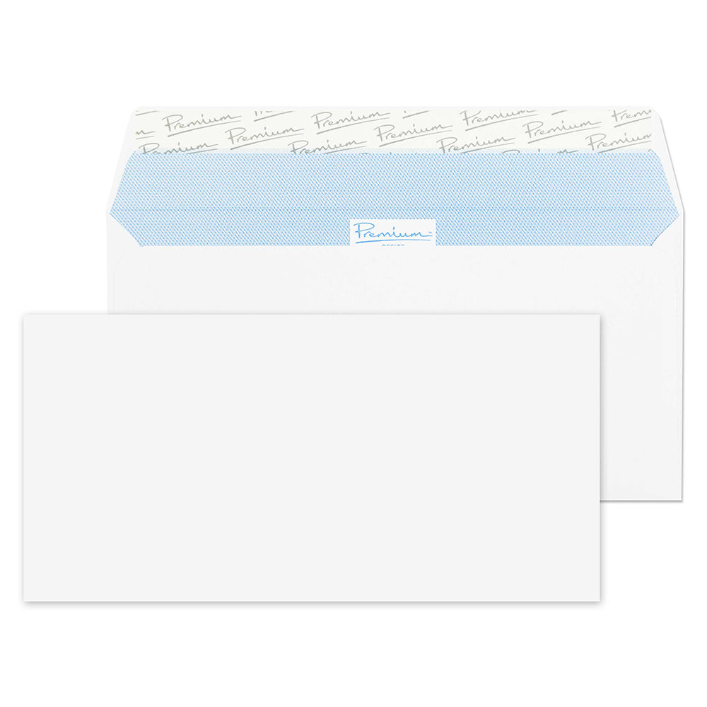 Premium Office Ultra White Wove Peel&Seal Wallet 110x220mm 120gsm Pack 50 Code 32214