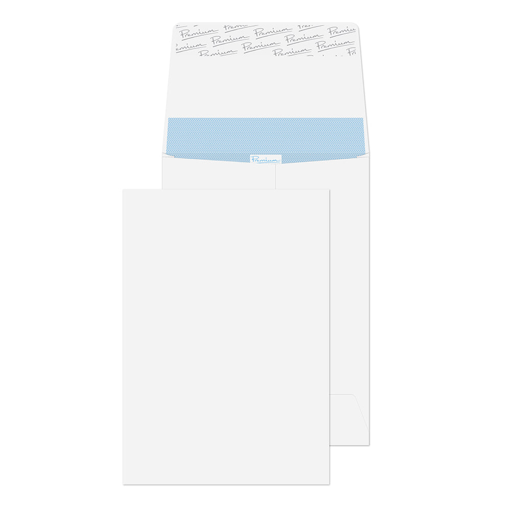 Premium Office Ultra White Wove Peel&Seal Gusset Pocket 229x162mm 120gsm Pack 125 Code 35215