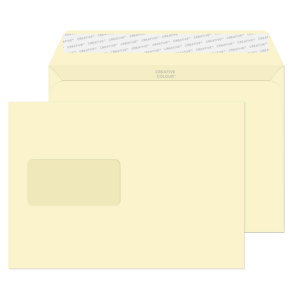 Blake Colour Soft Ivory Window Peel&Seal Wallet 162x229mm 120gsm Pack 500 Code 352W