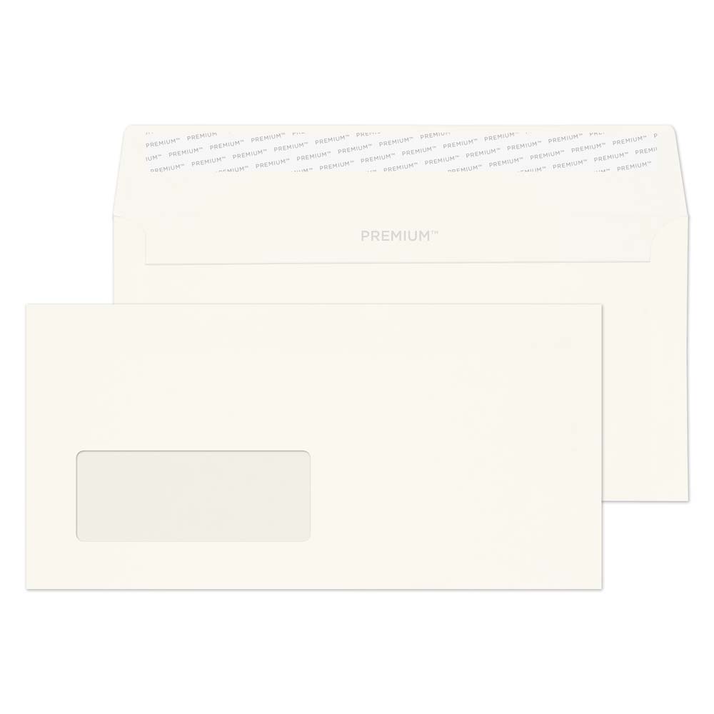 Premium Business High White Wove Window Peel&Seal Wallet 110x220mm 120gsm Pack 50 Code 35265