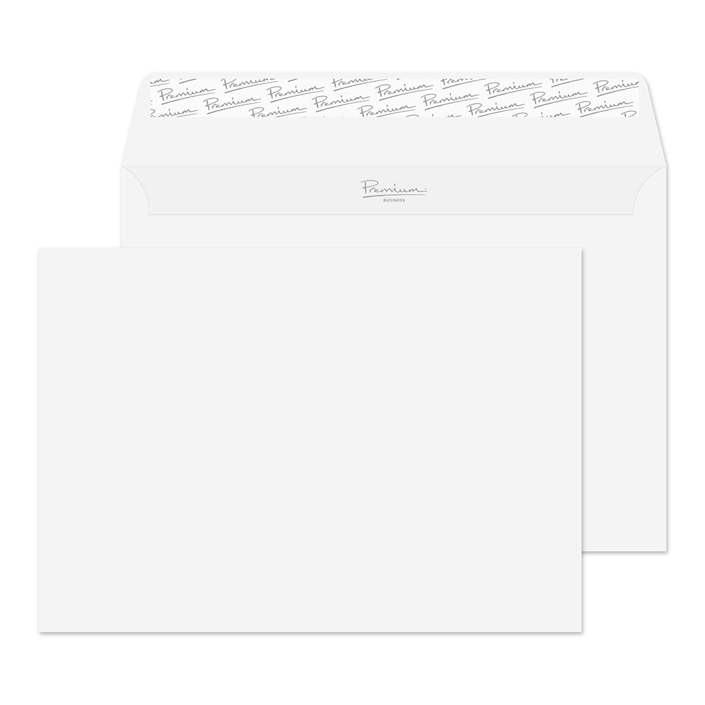 Premium Business Brilliant White Wove Peel&Seal Wallet 162x229mm 120gsm Pack 50 Code 37455