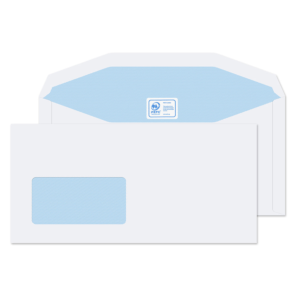 Blake Everyday White Window Gummed Mailer 114x235mm 90gsm Pack 1000 Code 3904