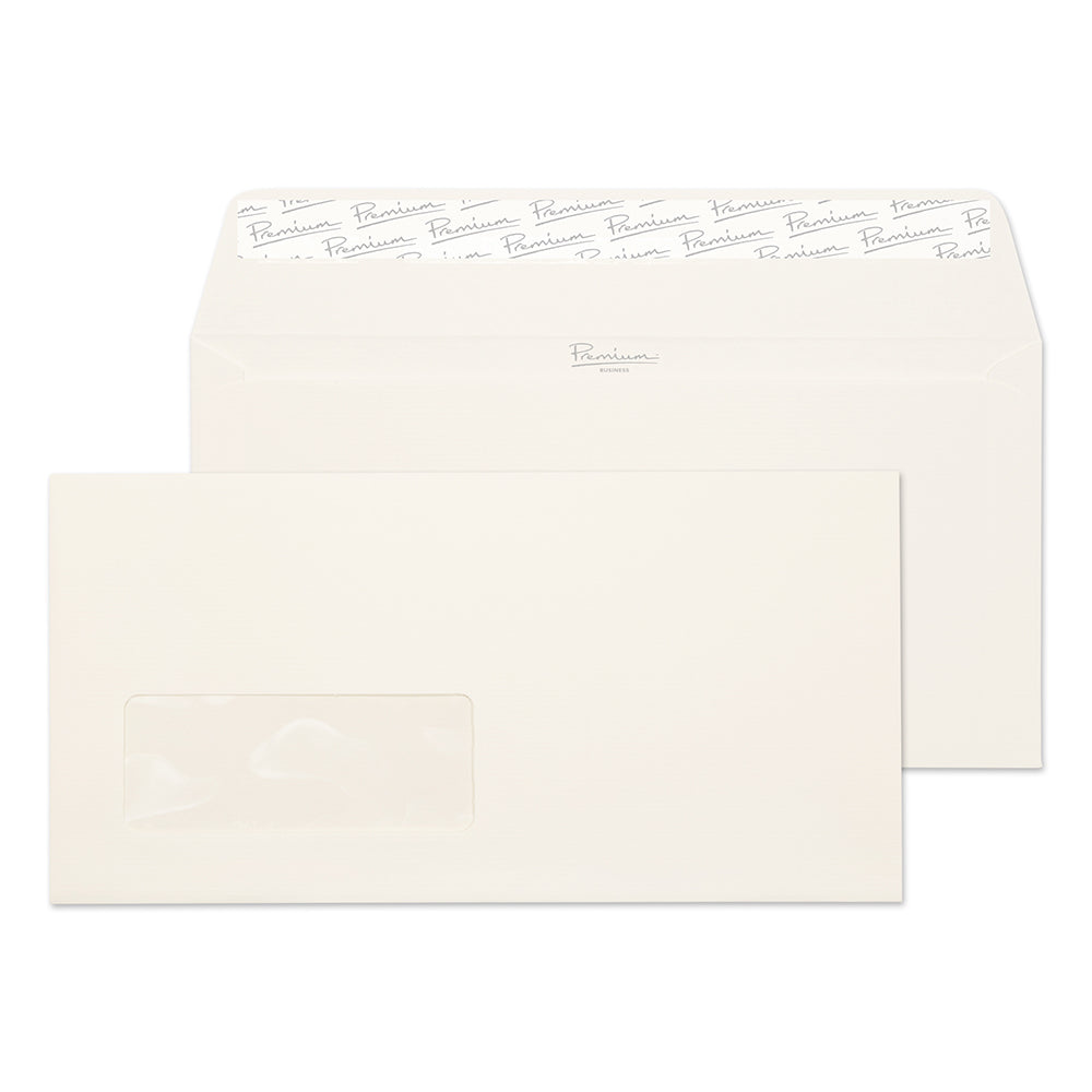 Premium Business High White Laid Window Peel&Seal Wallet 110x220mm 120gsm Pack 50 Code 39265