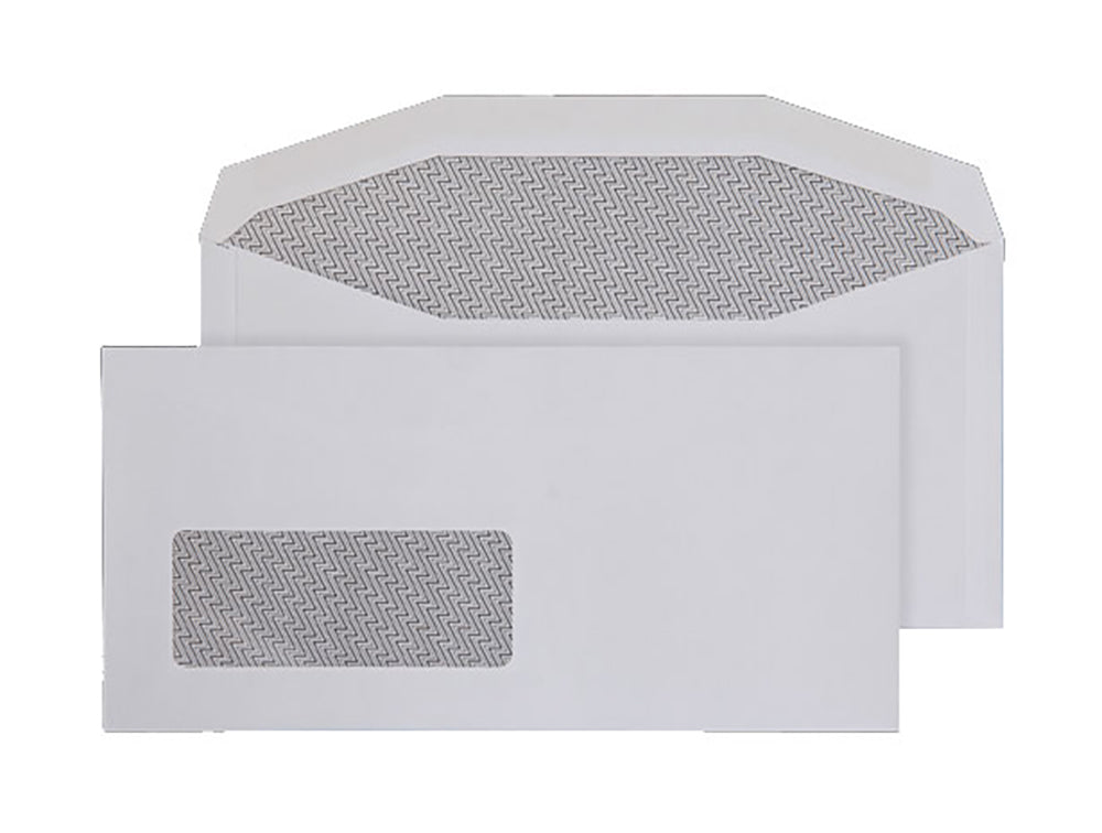 Blake Everyday White Window Gummed Mailer 114x235mm 90gsm Pack 1000 Code 3995BW