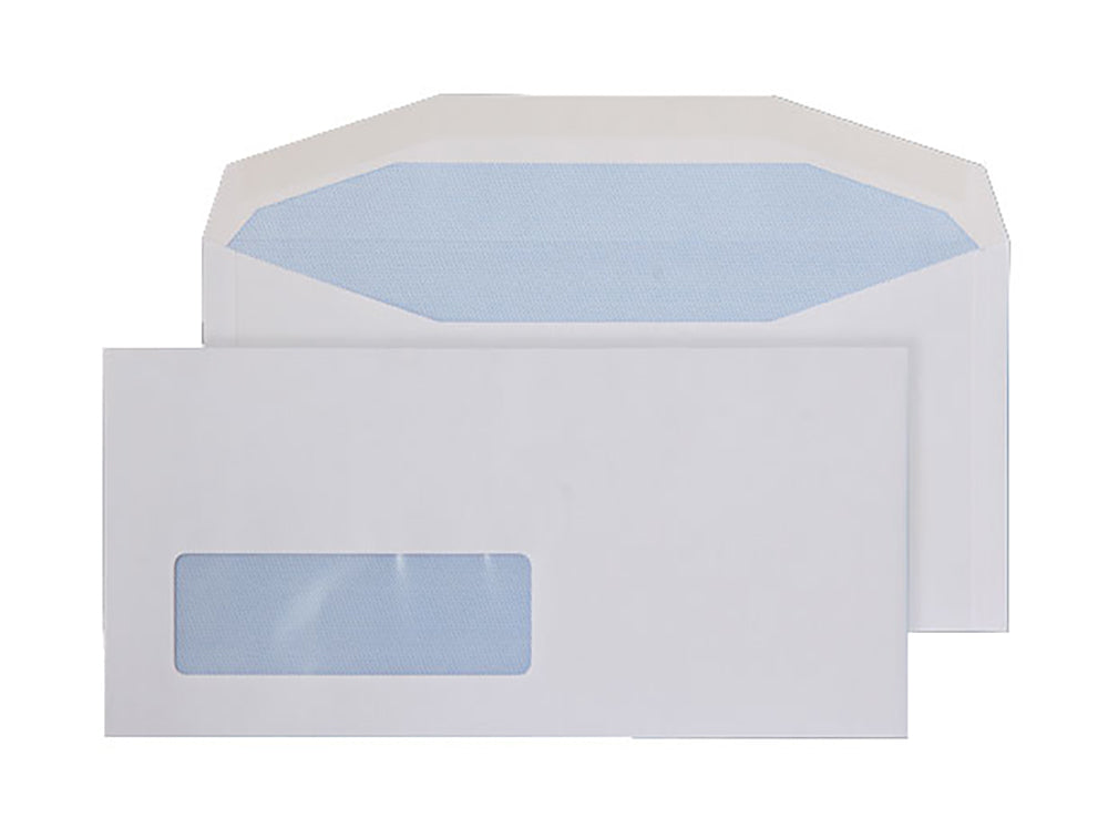 Blake Everyday White Window Gummed Mailer 114x235mm 90gsm Pack 1000 Code 3998LW