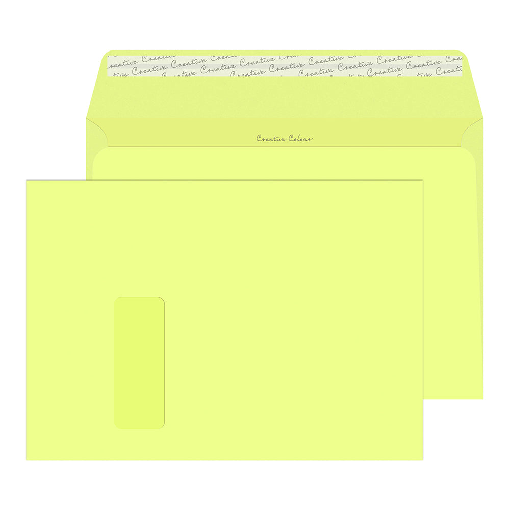 Blake Colour Lemon Yellow Peel&Seal Window Wallet 229x324mm Pack 250 Code UN 416W