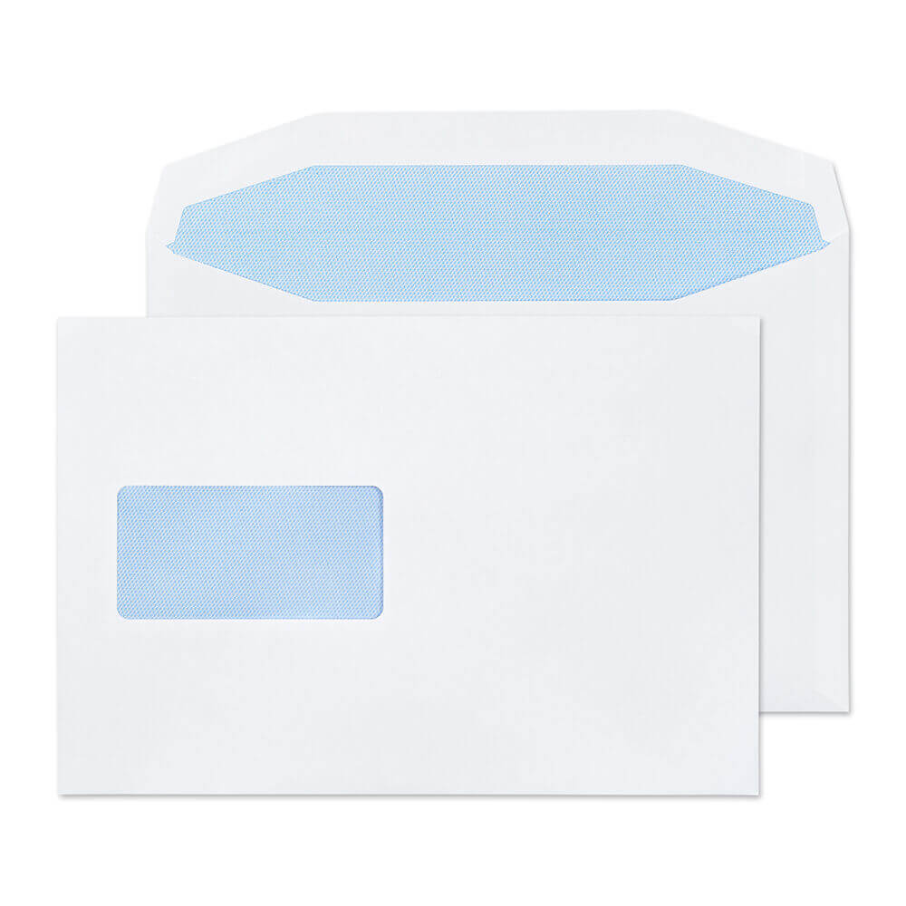 Blake Everyday White Window Gummed Mailer 162x235mm 90gsm Pack 500 Code 4408