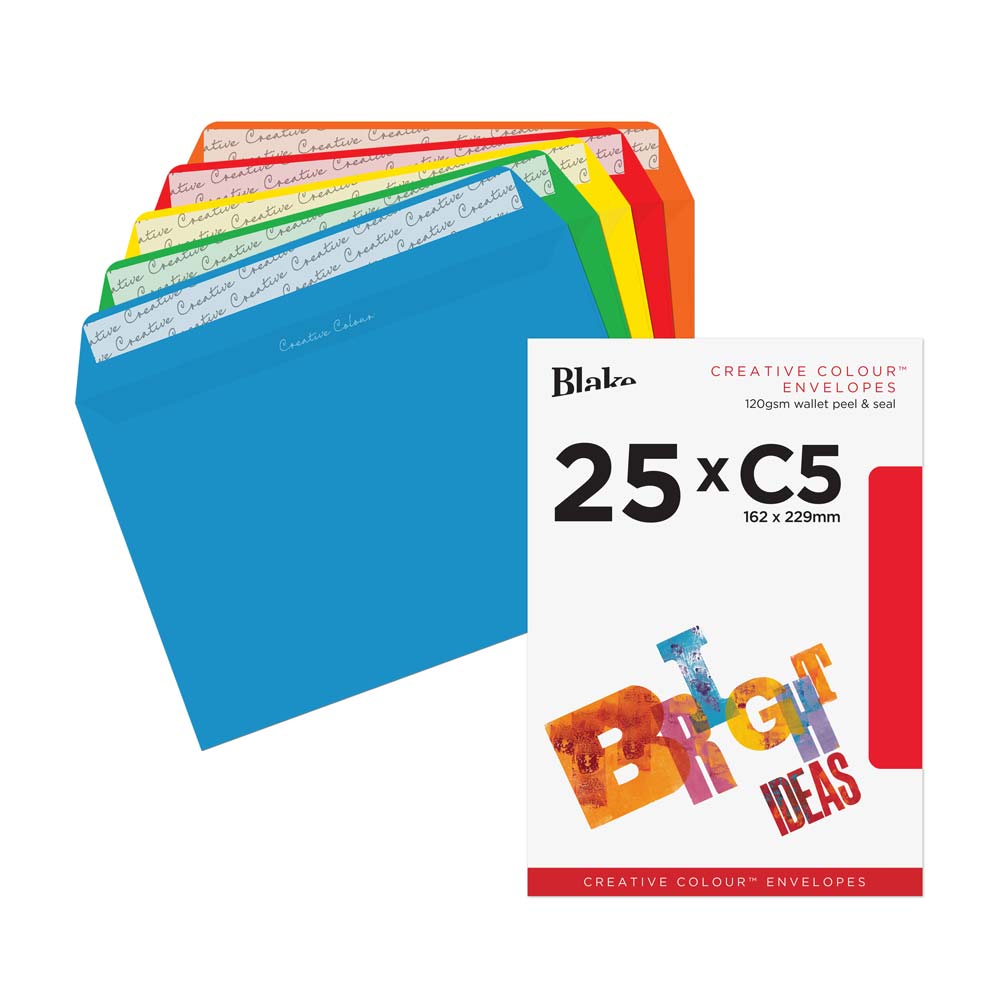 Blake Colour Assorted Peel&Seal Wallet 162x229mm 120gsm Pack 25 Code 45123