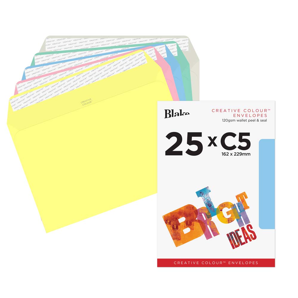 Blake Colour Assorted Peel&Seal Wallet 162x229mm 120gsm Pack 25 Code 45456