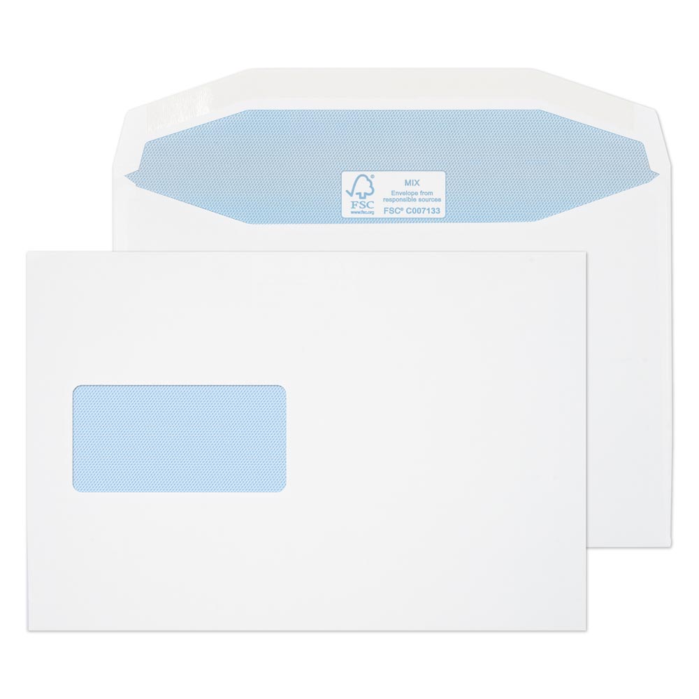 Blake Everyday White Window Gummed Mailer 162x238mm 115gsm Pack 500 Code 4908