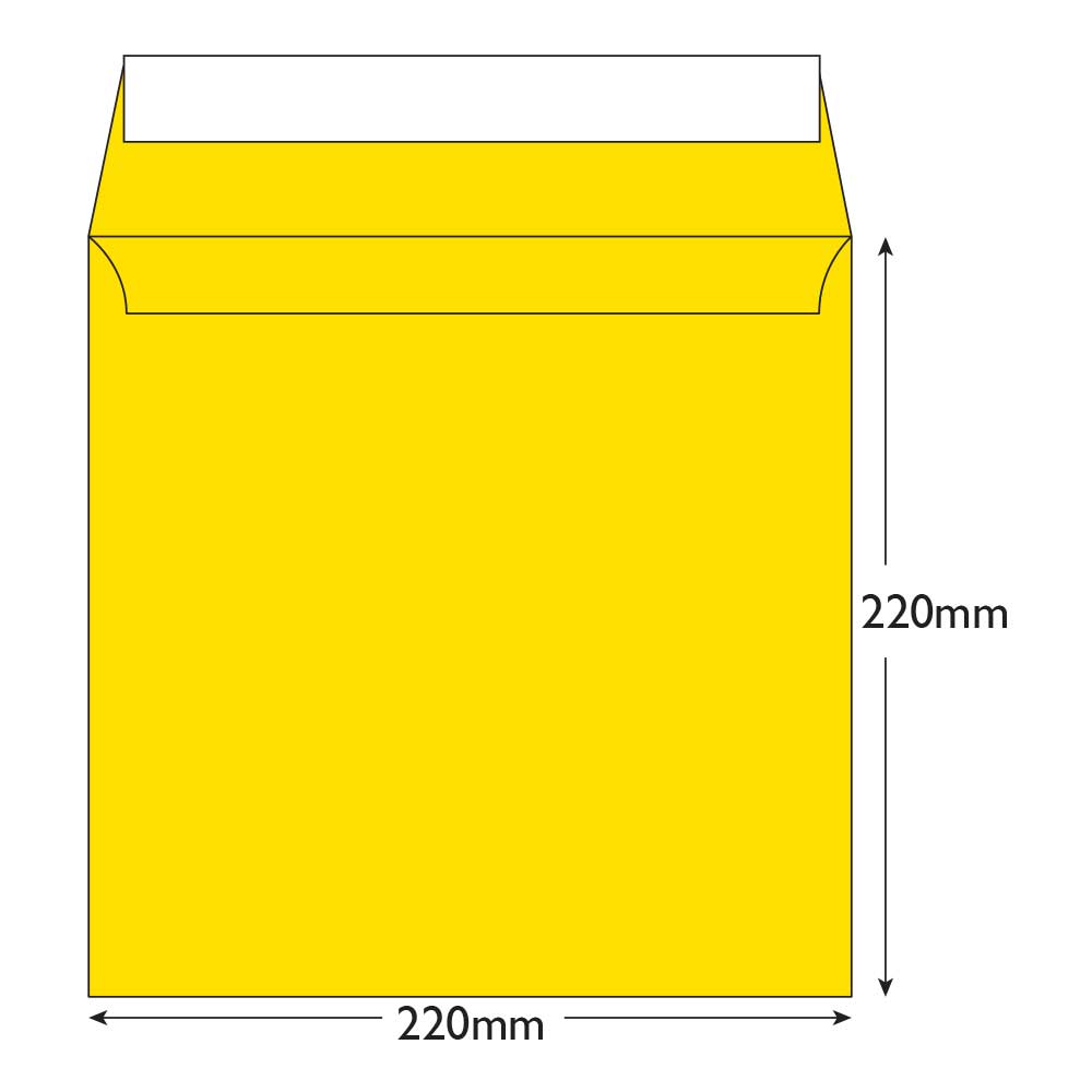 Blake Colour Banana Yellow Peel&Seal Square Wallet 220x220mm 120gsm Pack 250 Code 503