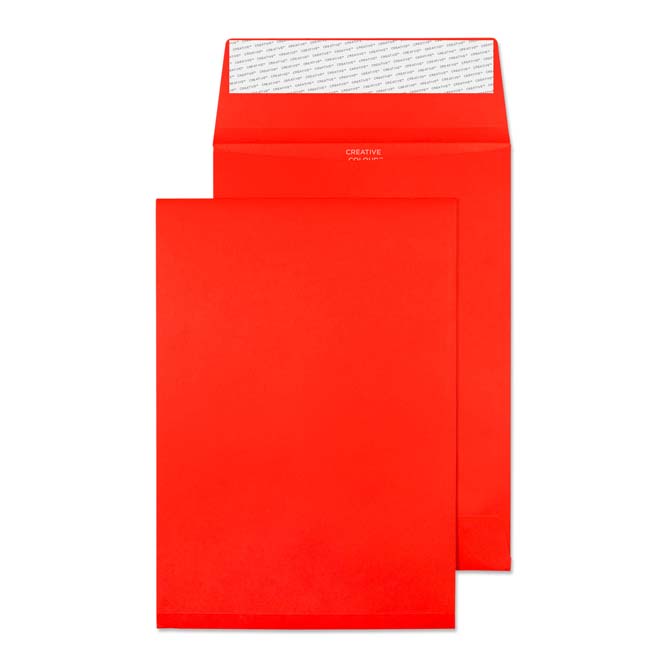 Blake Colour Pillar Box Red Peel&Seal Gusset Pocket 229x162mm 140gsm Pack 125 Code 6060