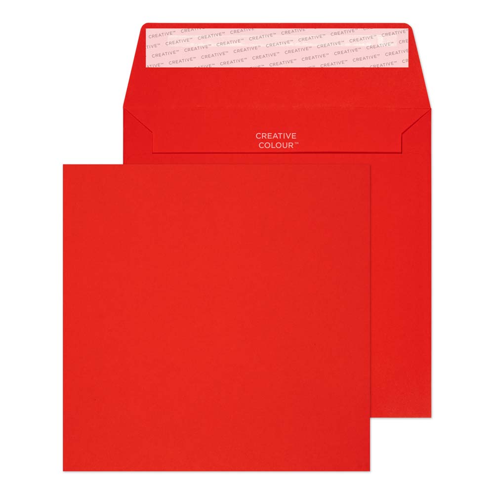 Blake Colour Pillar Box Red Peel&Seal Square Wallet 160x160mm 120gsm Pack 500 Code 606