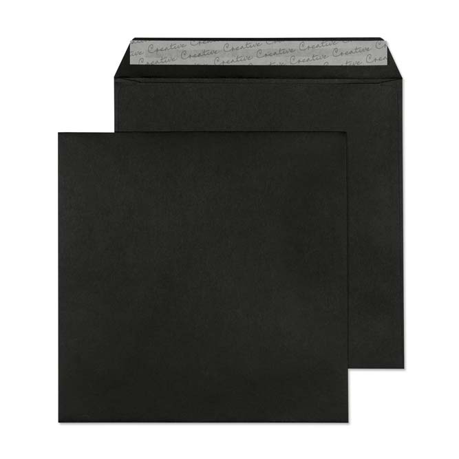 Blake Colour Jet Black Peel&Seal Square Wallet 160x160mm 120gsm Pack 500 Code 614