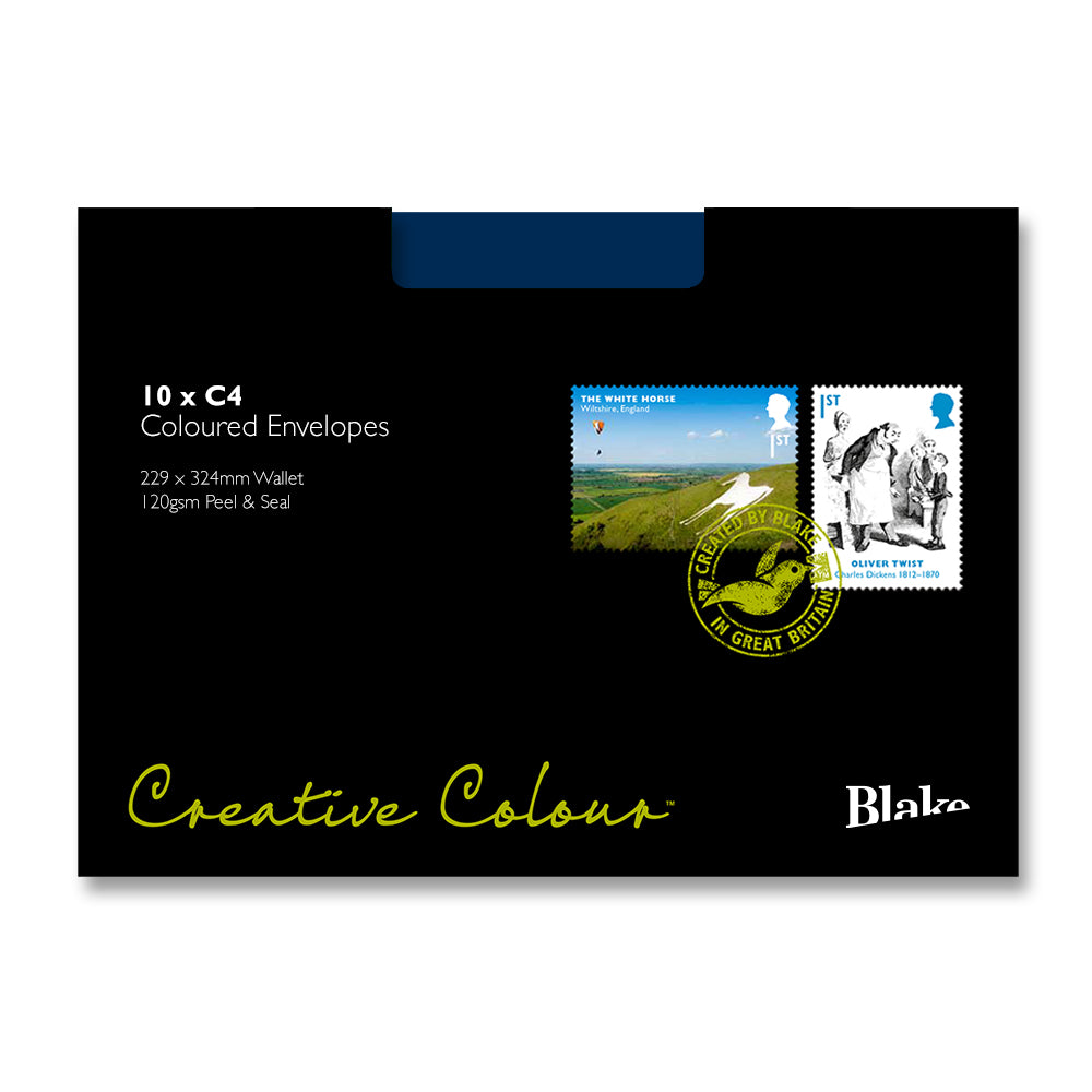 Blake Colour Oxford Blue Peel&Seal Pocket 324x229mm 120gsm Pack 10 Code 63420P