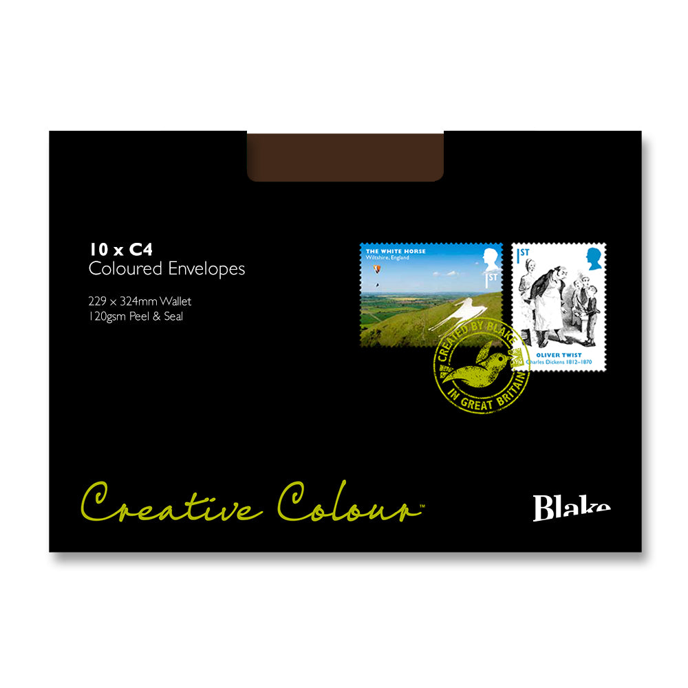 Blake Colour Bitter Chocolate Peel&Seal Wallet 229x324mm 120gsm Pack 10 Code 63426