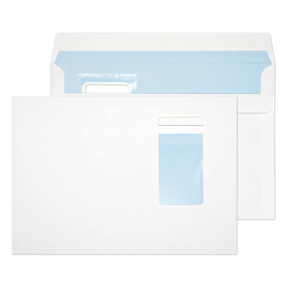 Blake Everyday White Window Self Seal Wallet 162x229mm 100gsm Pack 500 Code 6805PW