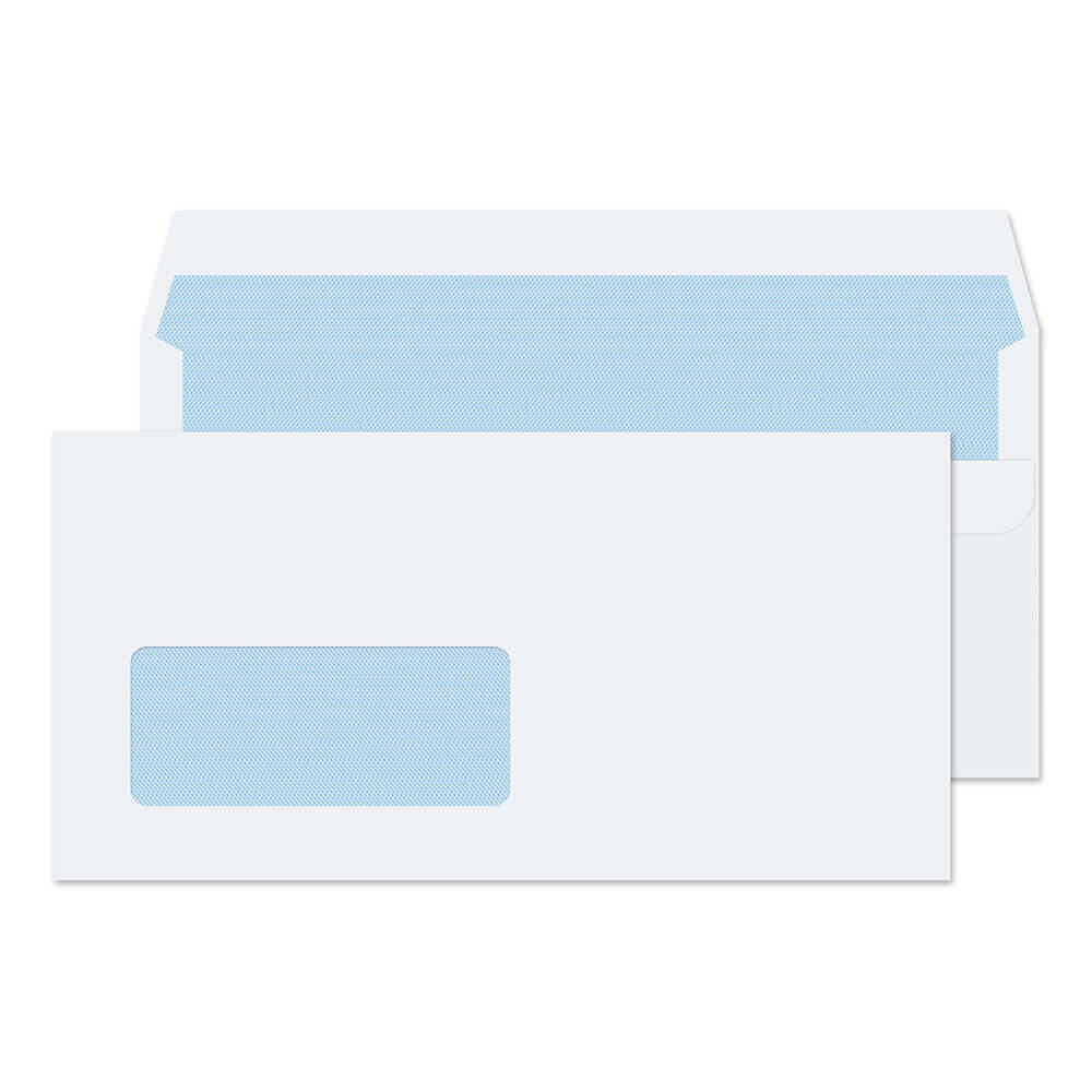 Blake Everyday White Window Self Seal Wallet 110x220mm 100gsm Pack 500 Code 7774
