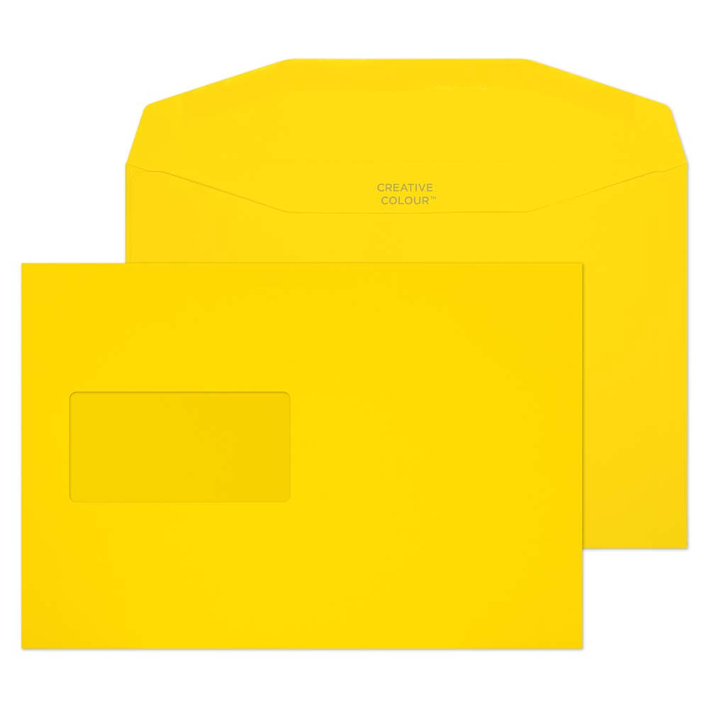Blake Colour Canary Yellow Gummed Window Mailer 162x235mm Pack 250 Code UN 803W