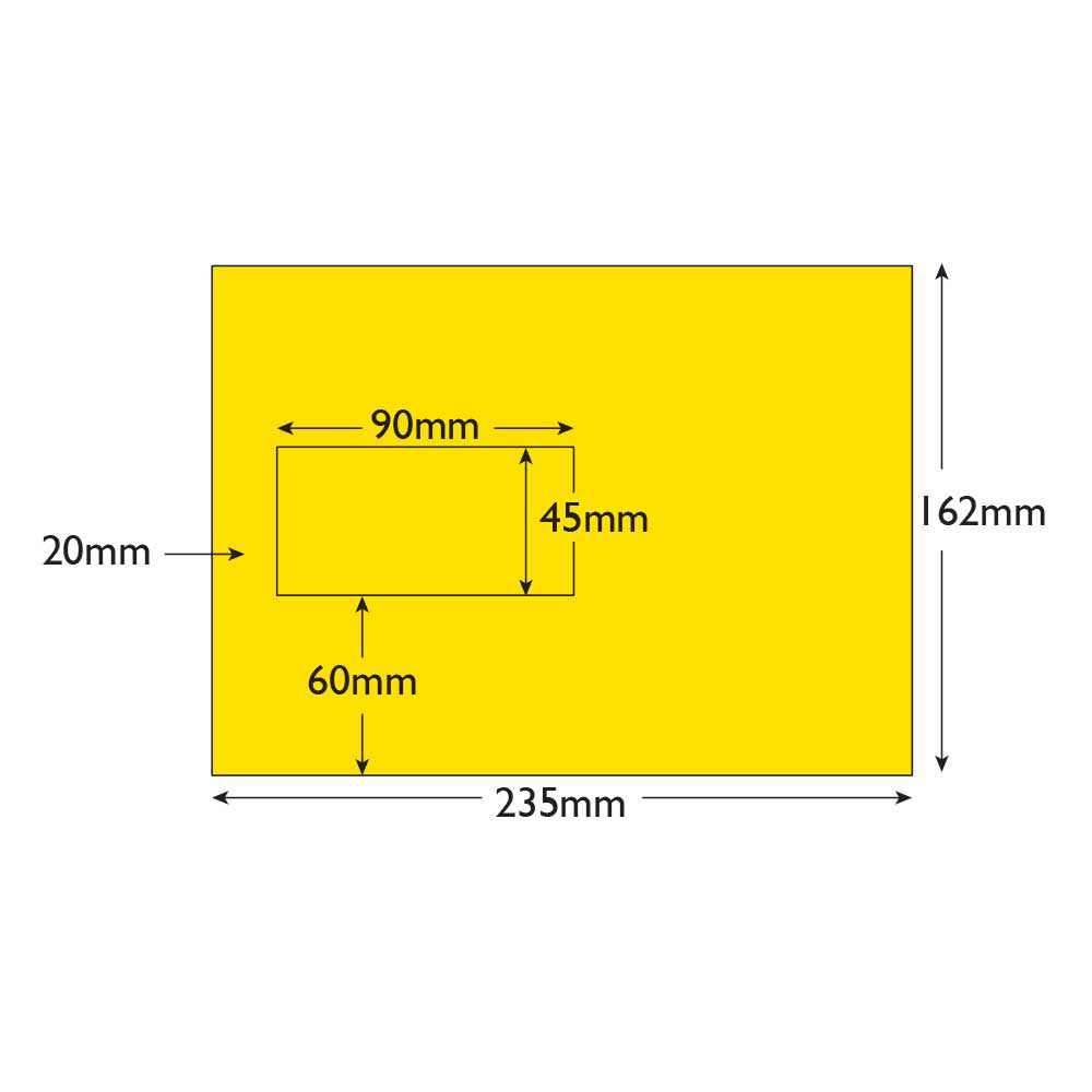Blake Colour Banana Yellow Window Gummed Mailer 162x235mm 120gsm Pack 500 Code 803MW