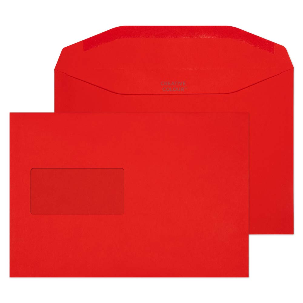 Blake Colour Pillarbox Red Gummed Window Mailer 162x235mm Pack 250 Code UN 806W