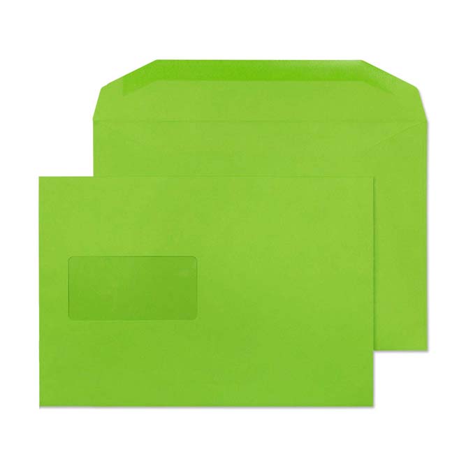Blake Colour Lime Green Window Gummed Mailer 162x235mm 120gsm Pack 500 Code 807MW