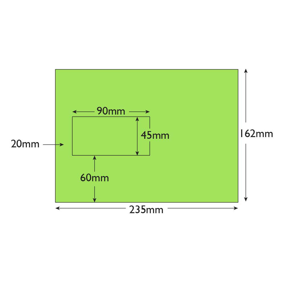 Blake Colour Lime Green Window Gummed Mailer 162x235mm 120gsm Pack 500 Code 807MW