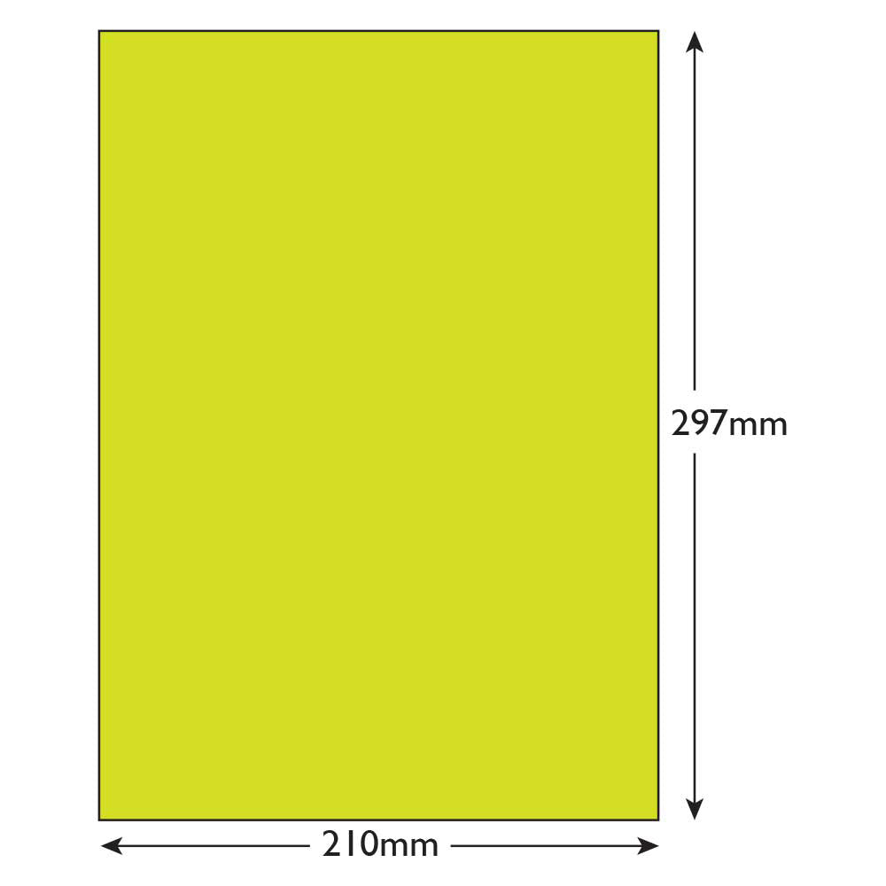 Blake Colour Paper Acid Green Paper 210x297mm 120gsm Pack 50 Code 86441
