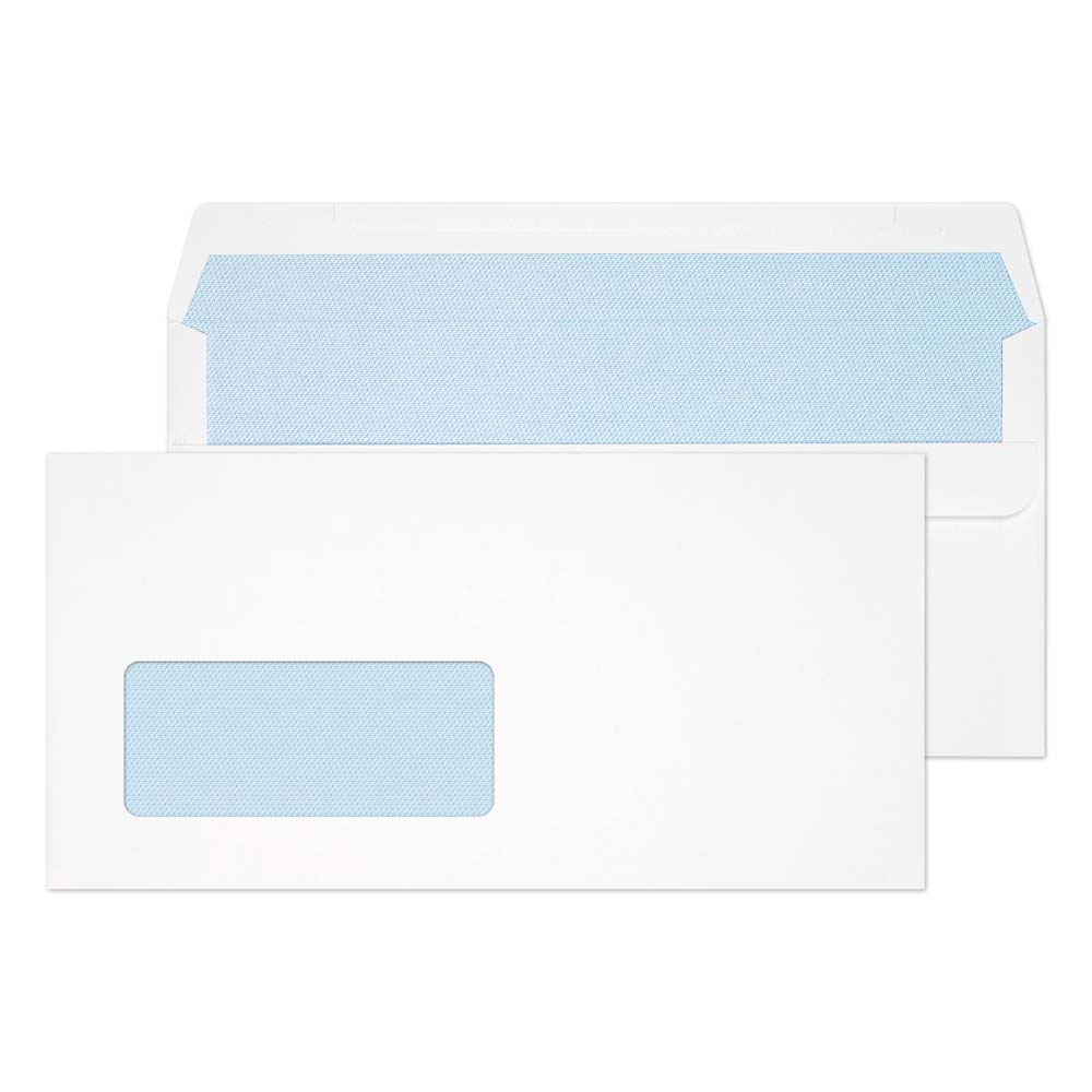 Blake Everyday White Window Self Seal Wallet 110x220mm 110gsm Pack 500 Code 8884