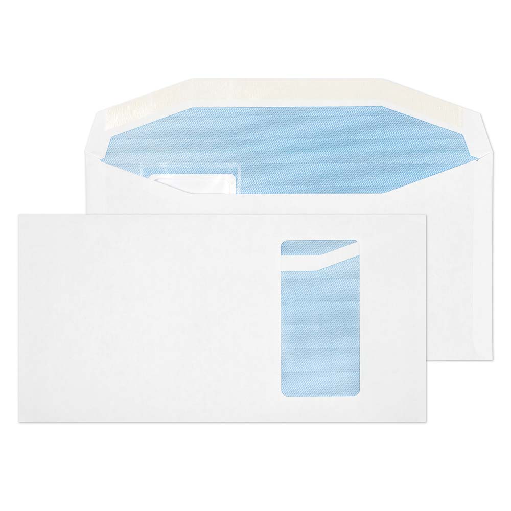 Blake Everyday White Window Gummed Mailer 121x235mm 90gsm Pack 1000 Code 9114PW