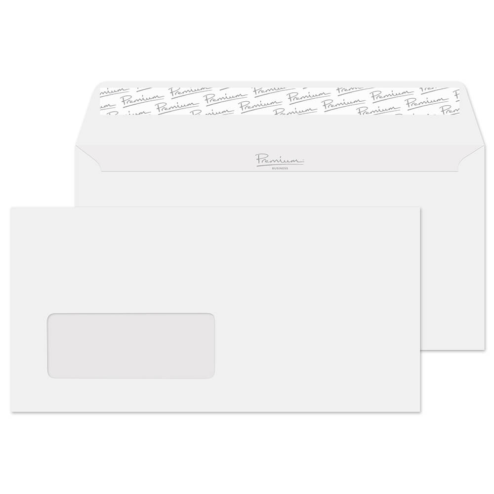 Premium Business Diamond White Laid Window Peel&Seal Wallet 110x220mm 120gsm Pack 25 Code 91264