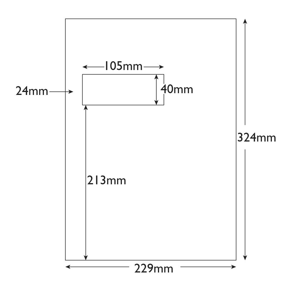 Blake Colour Ice White Window Peel&Seal Pocket 324x229mm 120gsm Pack 250 Code 950W