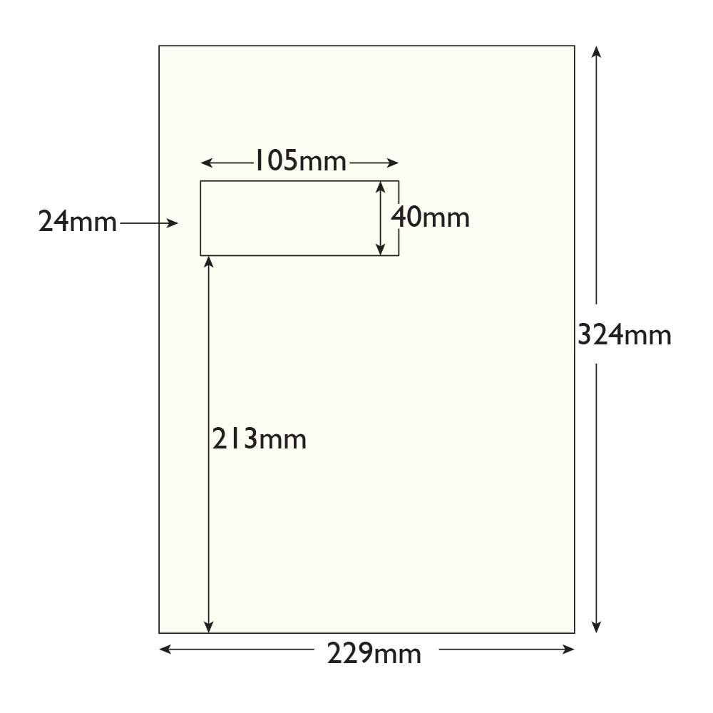 Blake Colour Milk White Window Peel&Seal Pocket 324x229mm 120gsm Pack 250 Code 951W