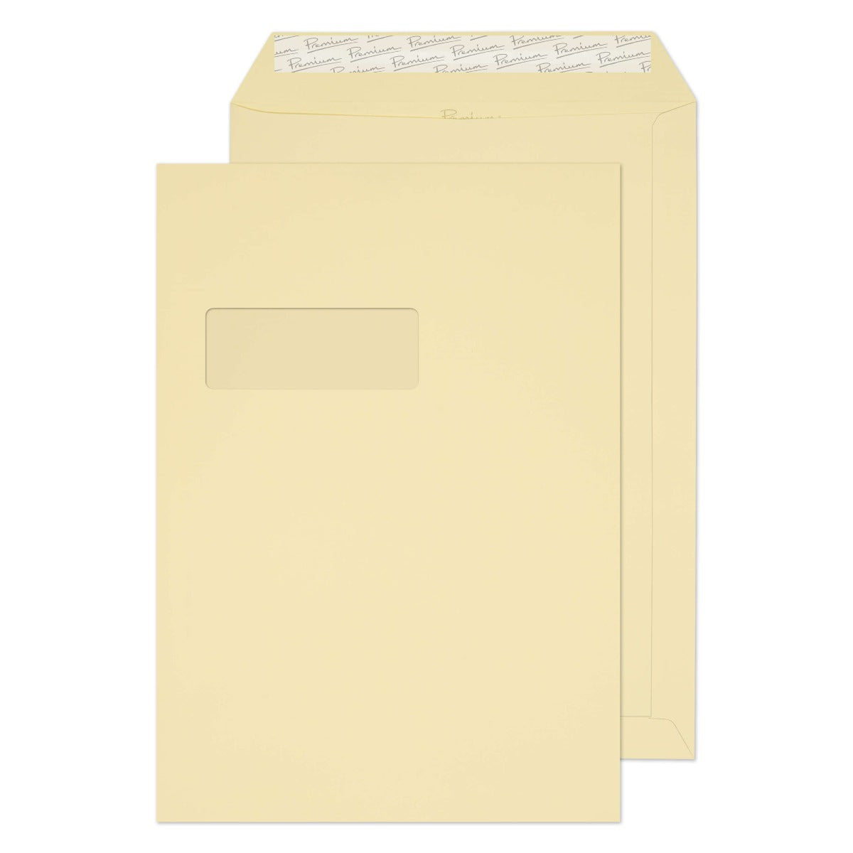 Premium Business Vellum Laid Window Peel&Seal Pocket 324x229mm 120gsm Pack 250 Code 95892