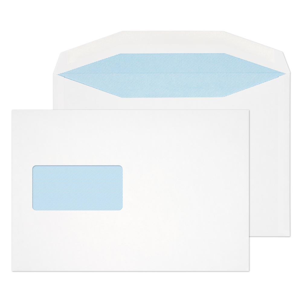 Blake Everyday White Window Gummed Mailer 162x235mm 100gsm Pack 500 Code 9808