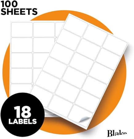 Blake Labels White Labels 46x63mm 10 Packs of 100 Code LAB A41-18PE