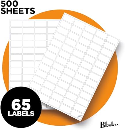 Blake Labels White Labels 22x38mm Pack 500 Code LAB A41-65XPE