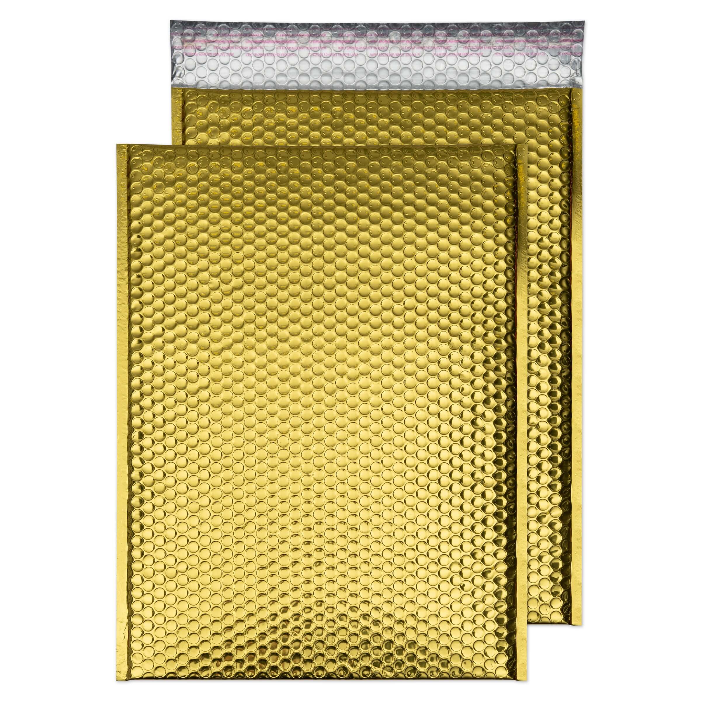 Blake Packaging Glamour Gold Peel&Seal Metallic GlossBubble 450x324mm 70Mu Pack 10 Code MBGOL450/10